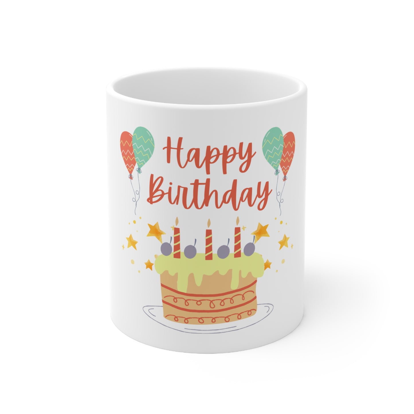 "Happy Birthday" 11oz, 15oz Ceramic Mug