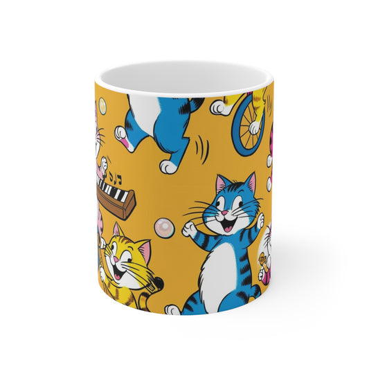 " Kitty Cat Party" 11oz, 15oz Ceramic Mug