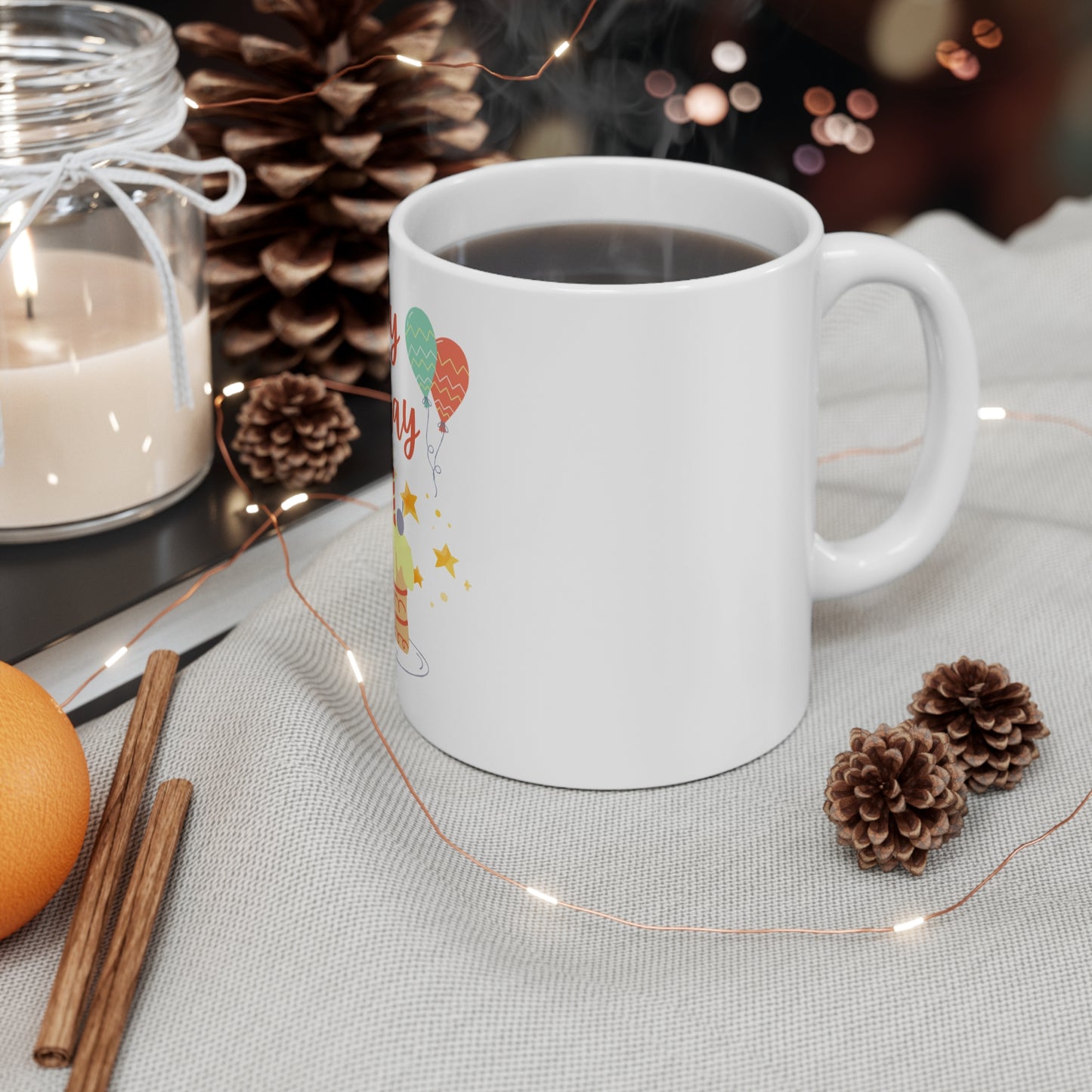 "Happy Birthday" 11oz, 15oz Ceramic Mug