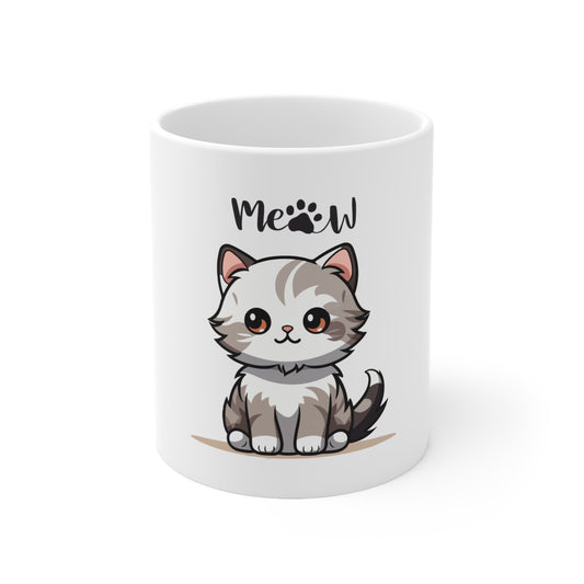 "Meow" 11oz, 15oz Ceramic Mug