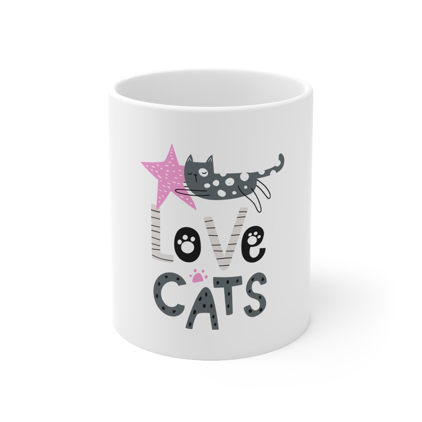 "Love Cats" 11oz, 15oz Ceramic Mug